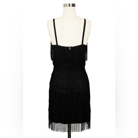 TRASHY DIVA Zelda flapper fringe lbd black dress sz 12 pinup retro - Picture 3 of 4